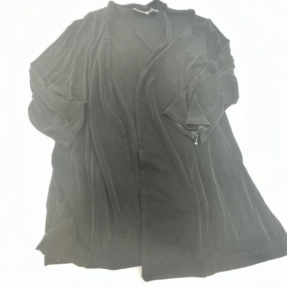 Chico’s Travelers Slinky Open Cardigan Size 2 Large 12-14 Black - Picture 1 of 3
